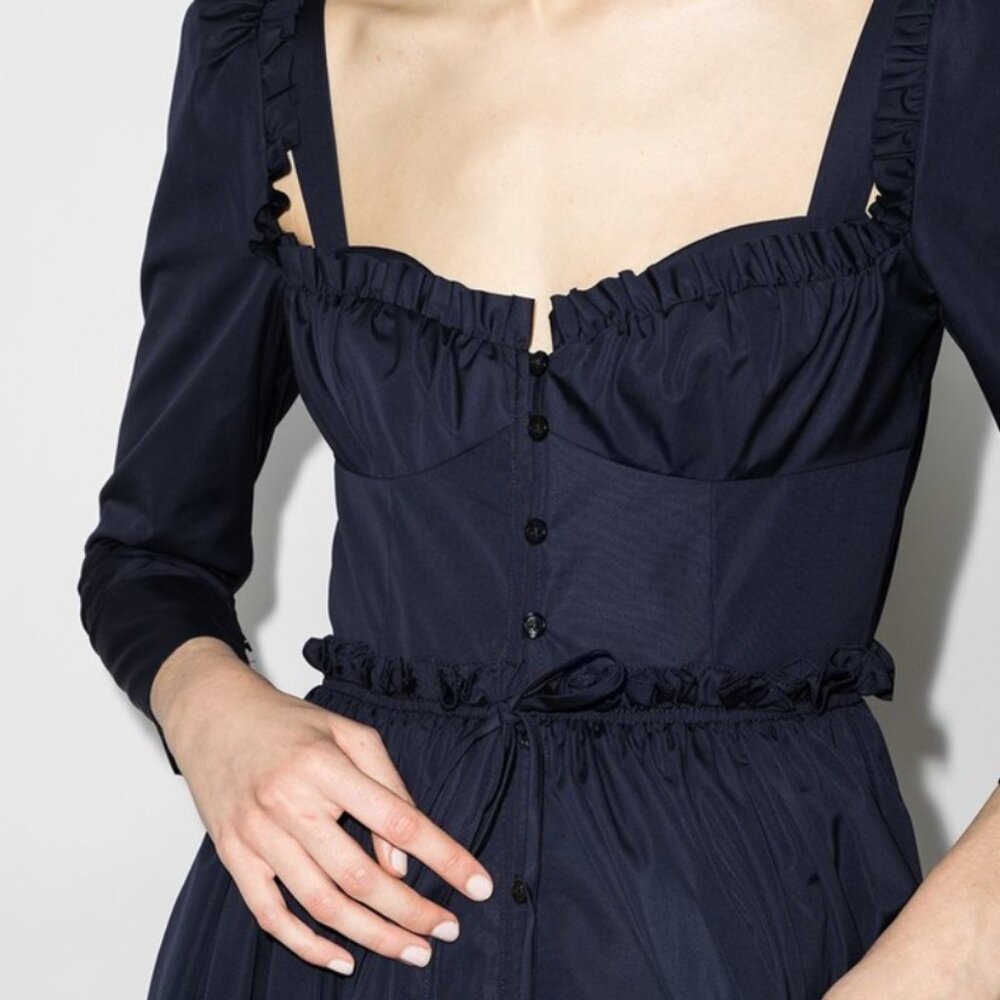 Rosie Assoulin Winter Garden Party Cotton Midi Dress